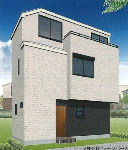 【横浜市神奈川区西寺尾３丁目8-41新築戸建てB号棟】★仲介手数料無料★（西寺尾第二小学校・錦台中学校）の外観パース|神奈川区西寺尾3丁目の全2棟の新築分譲住宅です。