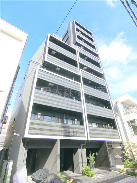 アークマーク梅屋敷アジールコートの外観|2021年5月築　RC鉄筋コンクリート造地上10階建て総戸数46戸　Wi-Fiインターネット無料の分譲賃貸マンション　京急本線梅屋敷駅近徒歩2分商店街沿いの東京都大田区大森西6丁目