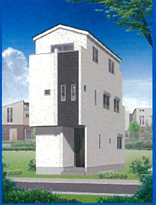 【外観パース】 | 瑞穂区大喜新町 全1棟　＜仲介手数料無料＞高田小・瑞穂ヶ丘中　新築一戸建て