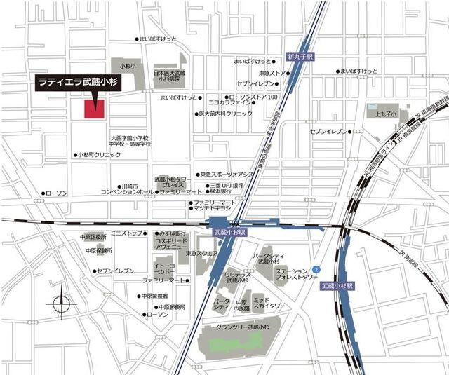 ラティエラ武蔵小杉の地図