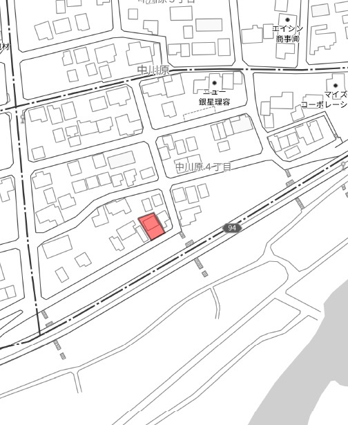 中古住宅　中川原４丁目の地図|地図