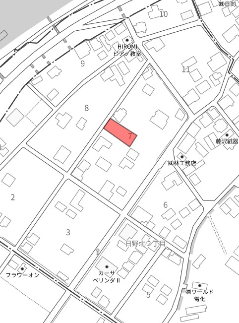 土地　日野北２丁目の地図|地図
