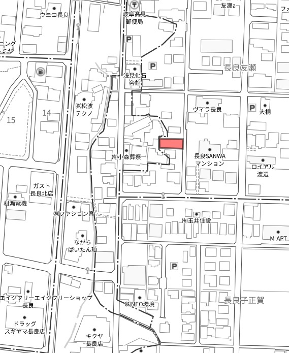 土地　長良友瀬の地図