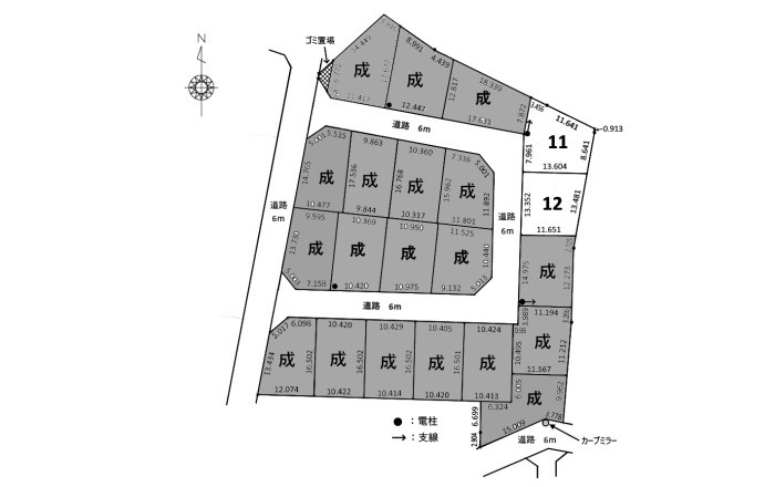 全21区画分譲地　鵜沼西町１丁目　12区画の土地図