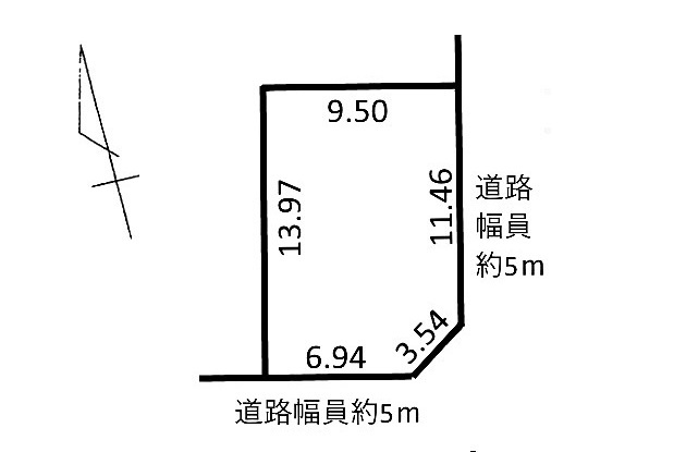 土地　粟野東４丁目の土地図|平面図