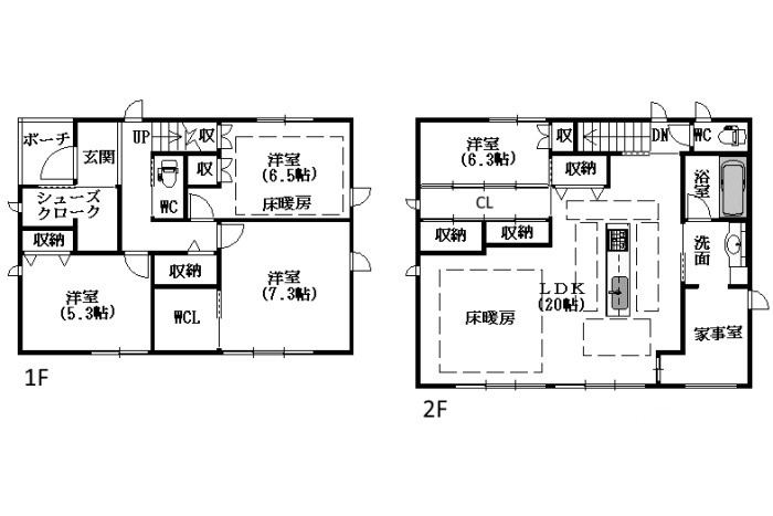 中古住宅 下奈良３丁目の間取り|平面図