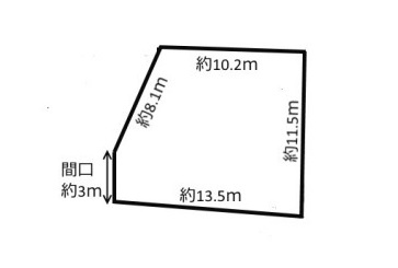 土地　太郎丸北浦の土地図|平面図