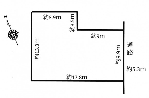 土地 北及の土地図|平面図