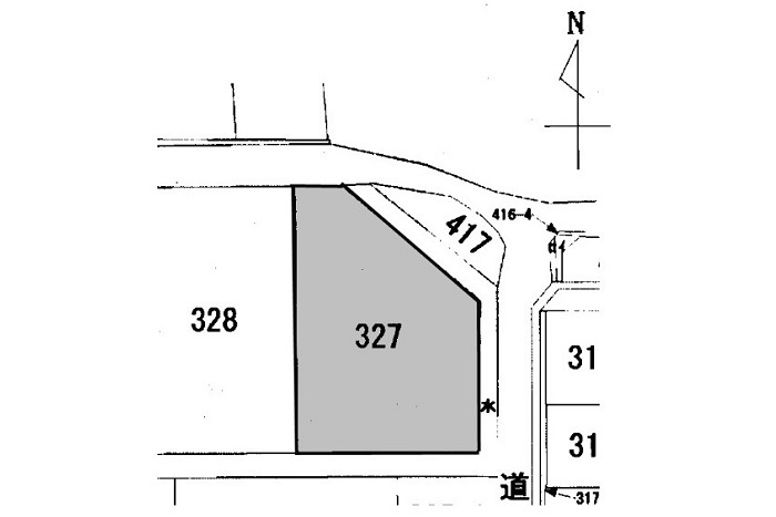 土地　福富天神前の土地図|平面図