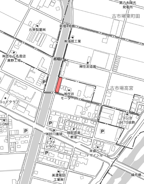 土地　古市場の地図