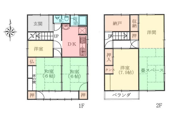 中古住宅　白菊町５丁目の間取り|平面図