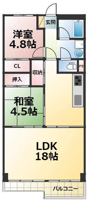 深江橋第2コーポの間取り