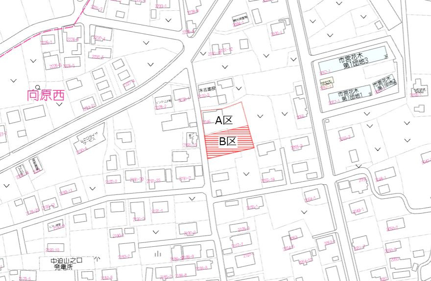 都城市山之口町花木の売地の土地図