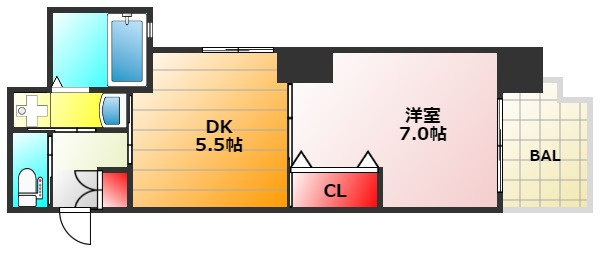 クリスタルグランツ難波南カストールの間取り|現状有姿
