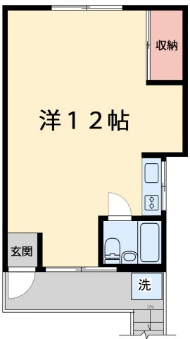 【間取り】 | ゆとりのある12帖の広さがある開放感のあるお部屋です。
