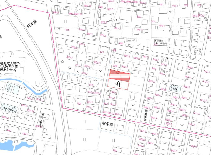 都城市郡元町の売地の土地図
