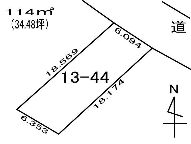 室蘭市御前水町１丁目13-44　土地