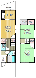 【間取り】 | 亀井町テラスハウス