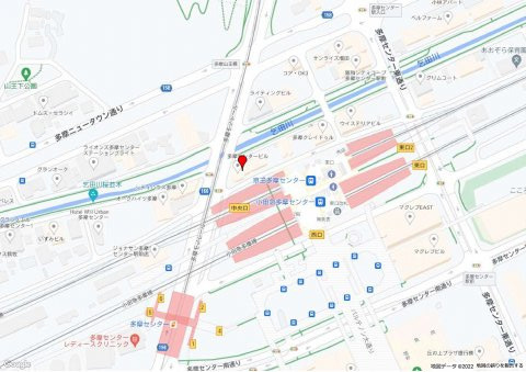多摩市落合１丁目の店舗事務所の地図