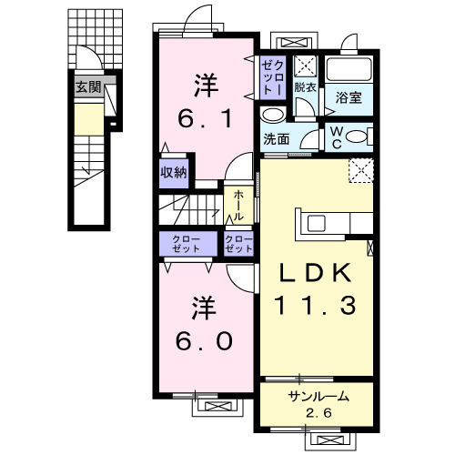 【間取り】 | チェリー　ハウス　Ｋ