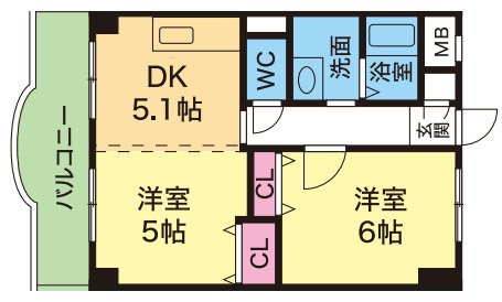 YKハイツ西明石北の間取り