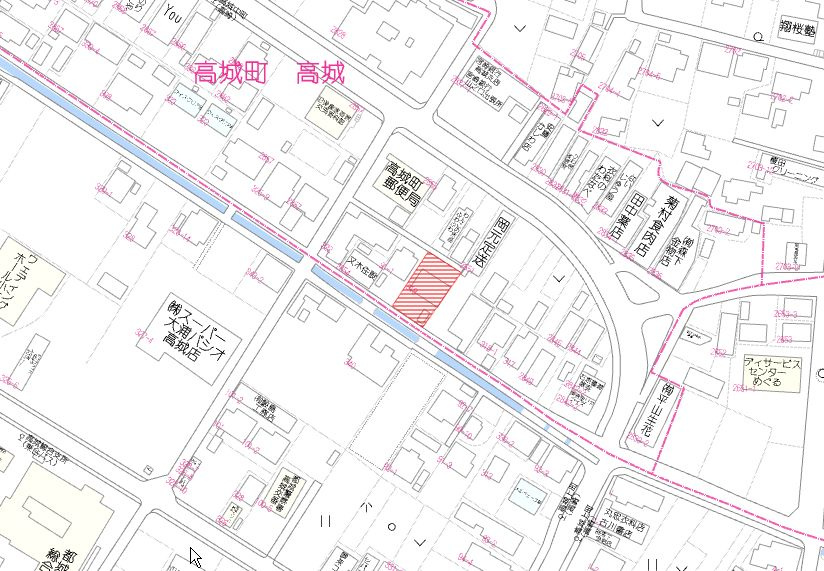 都城市高城町高城の売地の土地図