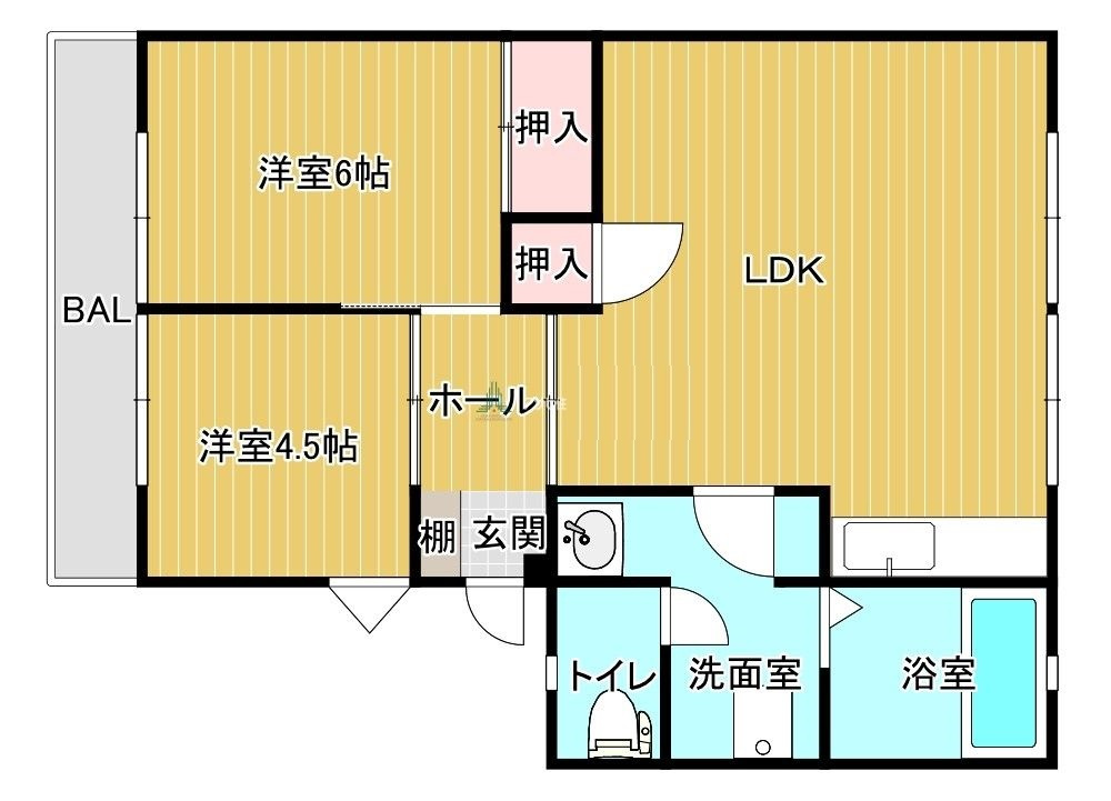 グレースコーポ合川 A棟の間取り