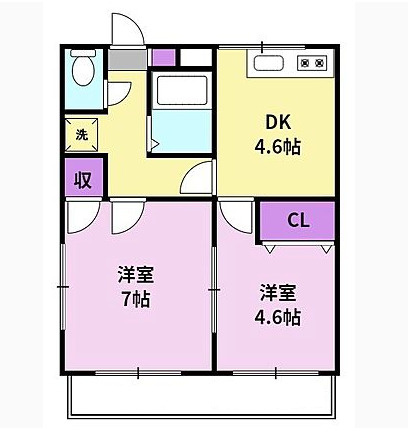 コーポベルヴュー【キャッシュバック対象物件】の間取り