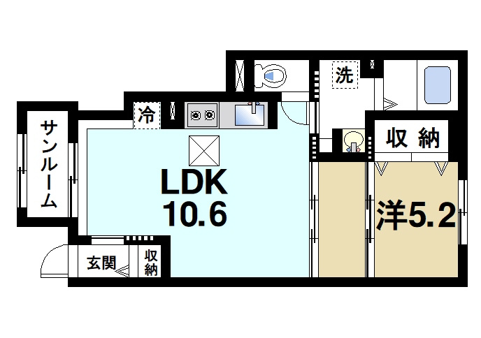 マリオ今国府町Ａの間取り|ペットと暮らせる1LDKです！