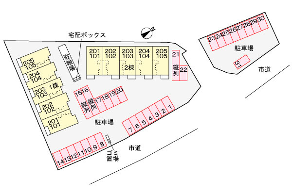 パーチェ　寺家　Ｂの区画図