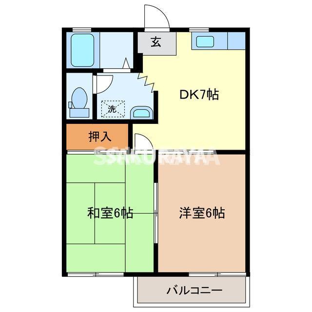 パールハイツ　A棟の間取り
