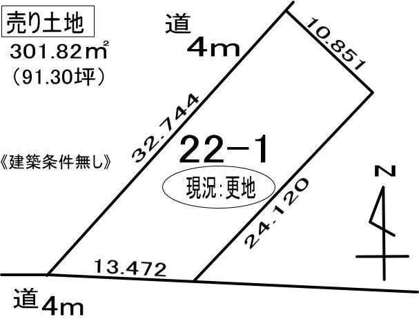 登別市新川町4丁目22-1　土地