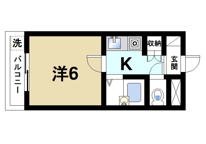アーバンヒルⅡの間取り|単身者向けの間取りです