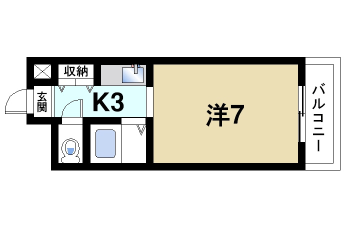 アーバンヒルⅢの間取り|単身者向けの間取り