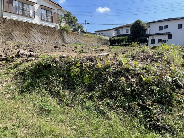 荻・売地南西角地の外観|北側から現地を望む
