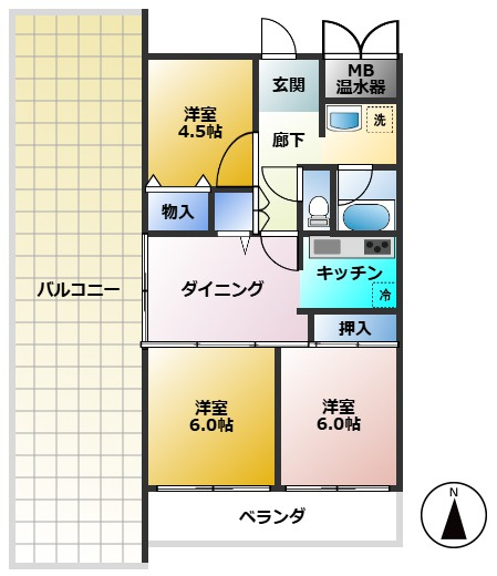 グリーンパーク第4五反野の間取り