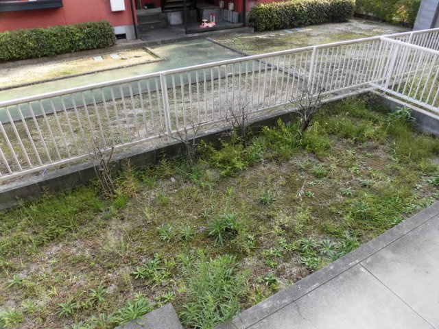 合志市幾久富のアパートのバルコニー