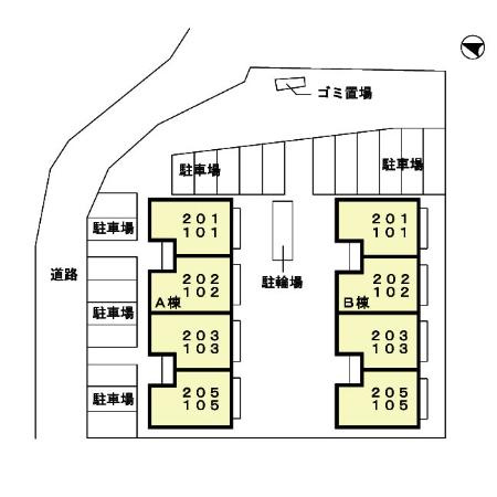 合志市幾久富のアパートの区画図