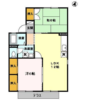 合志市幾久富のアパートの間取り
