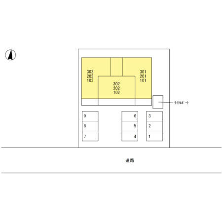 合志市須屋のアパートの区画図