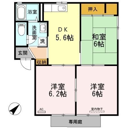 合志市須屋のアパートの間取り
