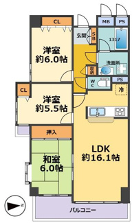 【間取り】 | ヴェルビュ西宮学文殿