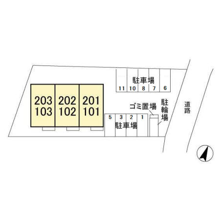 習志野市屋敷１丁目のアパートの区画図
