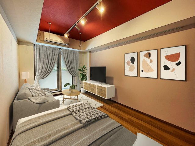 EDIAN武蔵小山の居間・リビング|※バーチャル家具を配置した写真を使用しております。