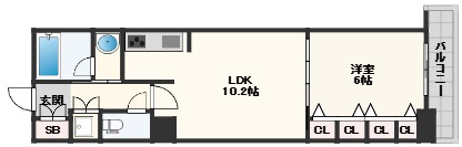 ロイヤルタワー大阪谷町の間取り