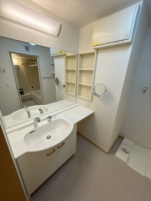 【独立洗面台】 | ヴェルドミール | 大きな鏡付の洗髪洗面台