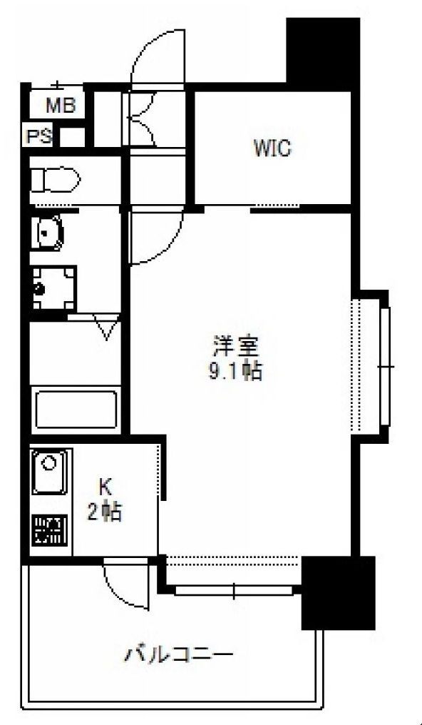 エルスタンザ天神東の間取り|エルスタンザ天神東（1SK）間取り