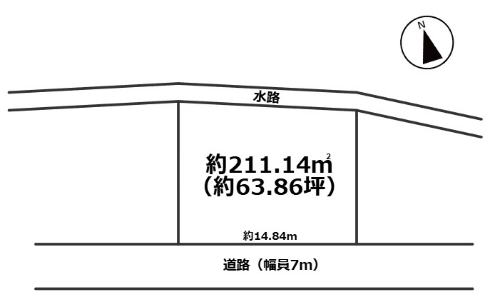 高島市鴨63坪土地の土地図