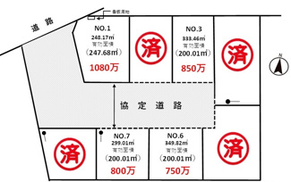 【区画図】 | 川越市小堤　建築条件なし売地　東武東上線『鶴ヶ島駅』徒歩30分　【名細小学区】