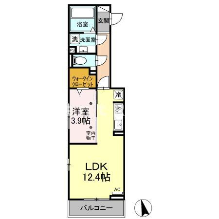 一宮市新生３丁目のアパートの間取り